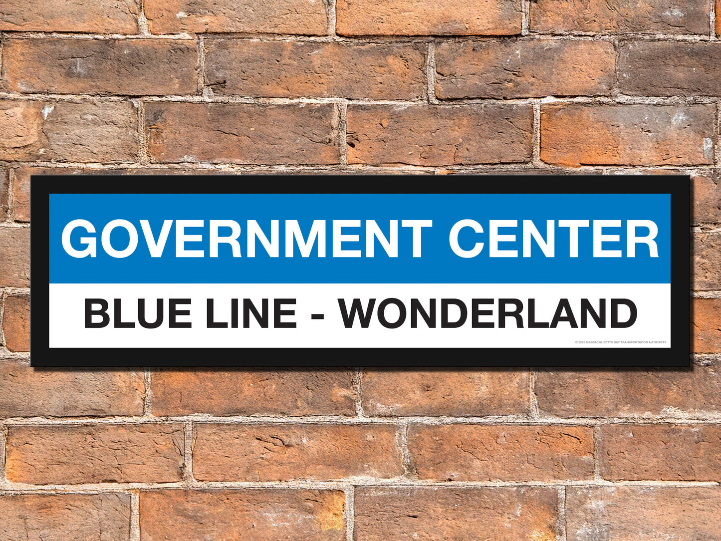 Boston MBTA BLUE LINE Framed Replica Station Signs