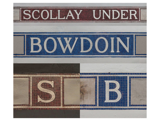 Boston MBTA Vintage Blue Mosaic Tile #1 Fine Art Print