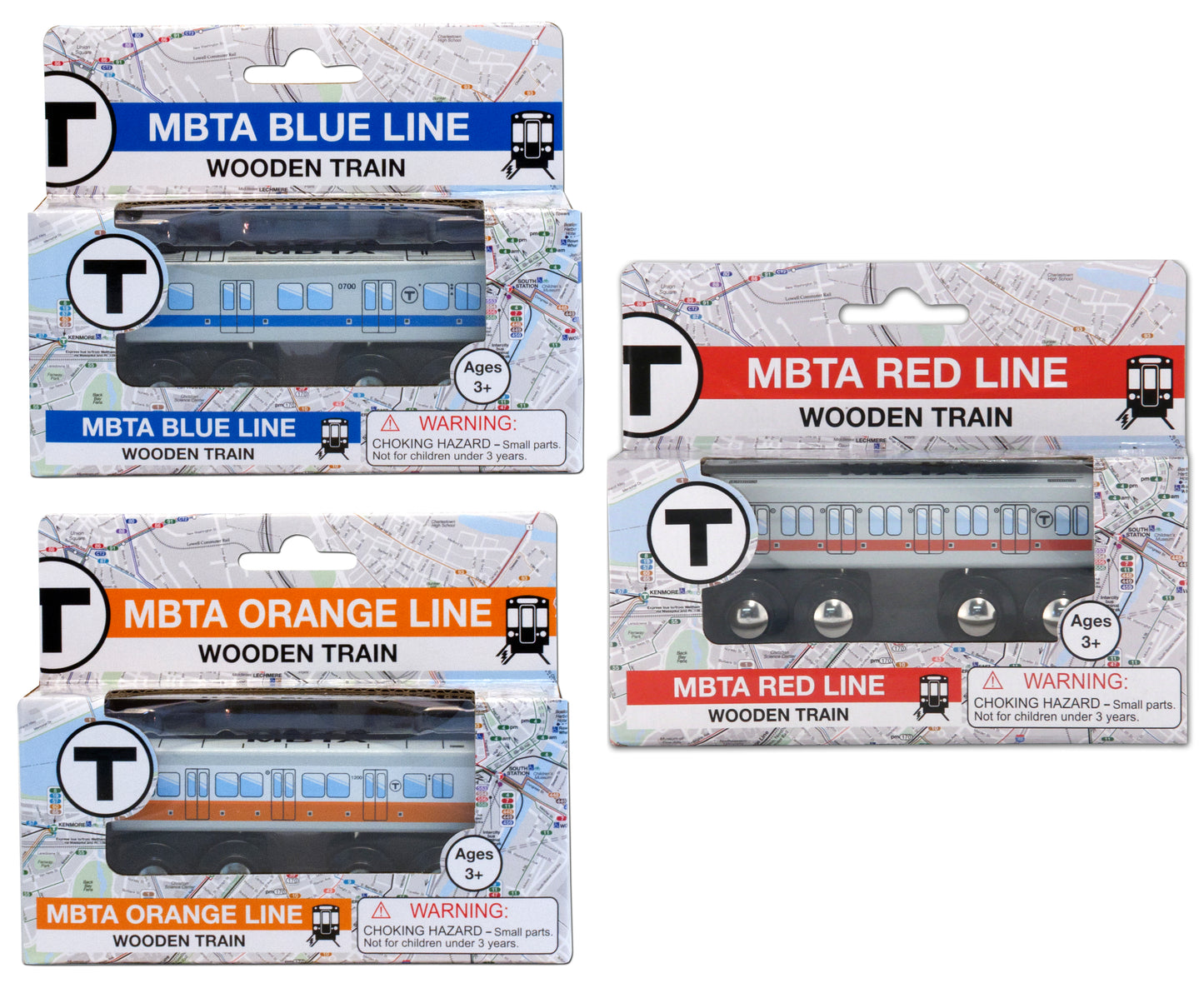 MBTA Wooden Toy Trains - Three Train Bundle (Save Over 15%)