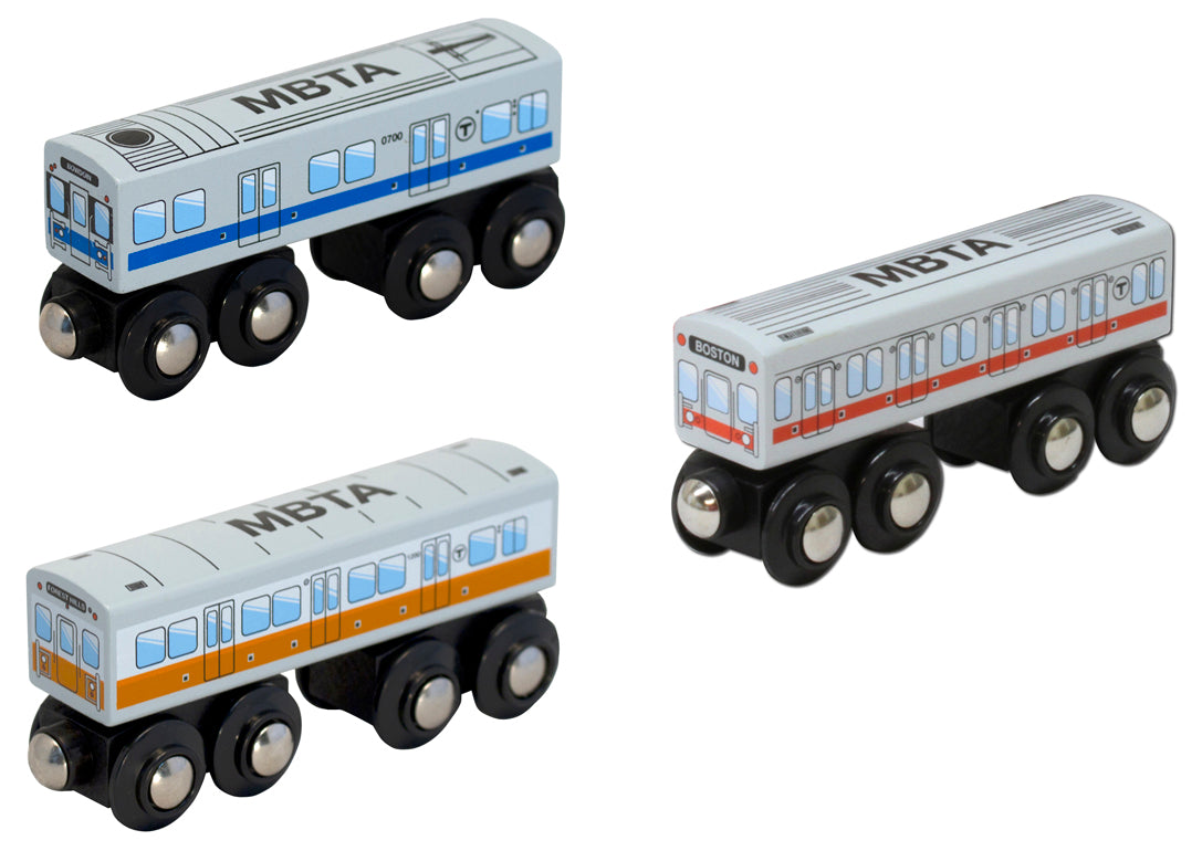 MBTA Wooden Toy Trains - Three Train Bundle (Save Over 15%)