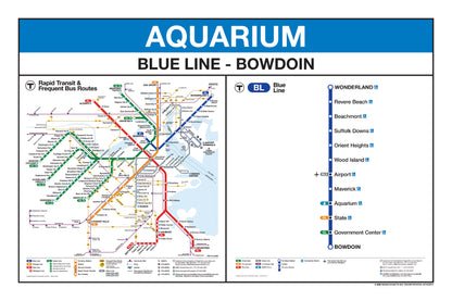 Boston MBTA Blue Line Station Panel Prints
