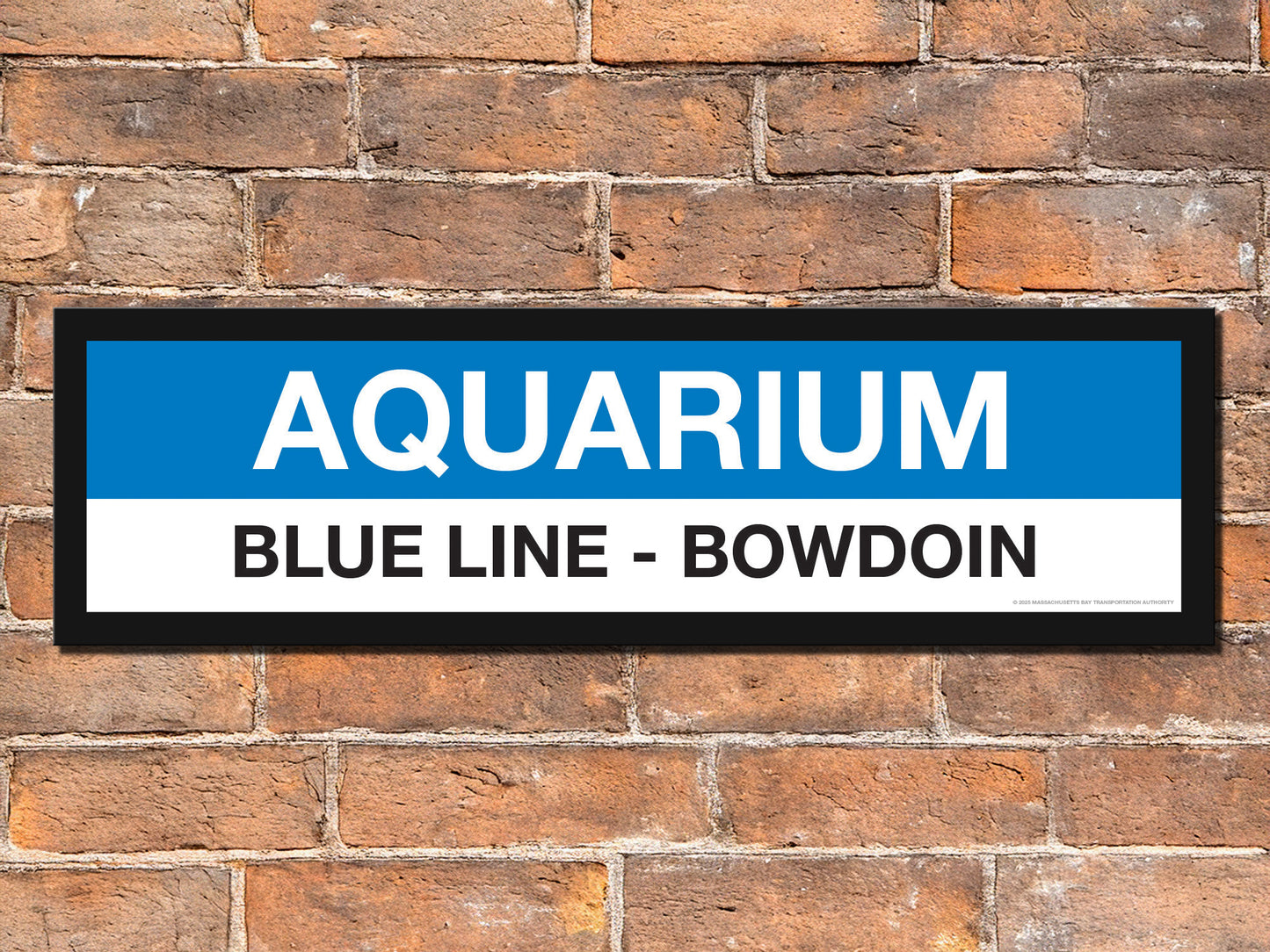 Boston MBTA BLUE LINE Framed Replica Station Signs