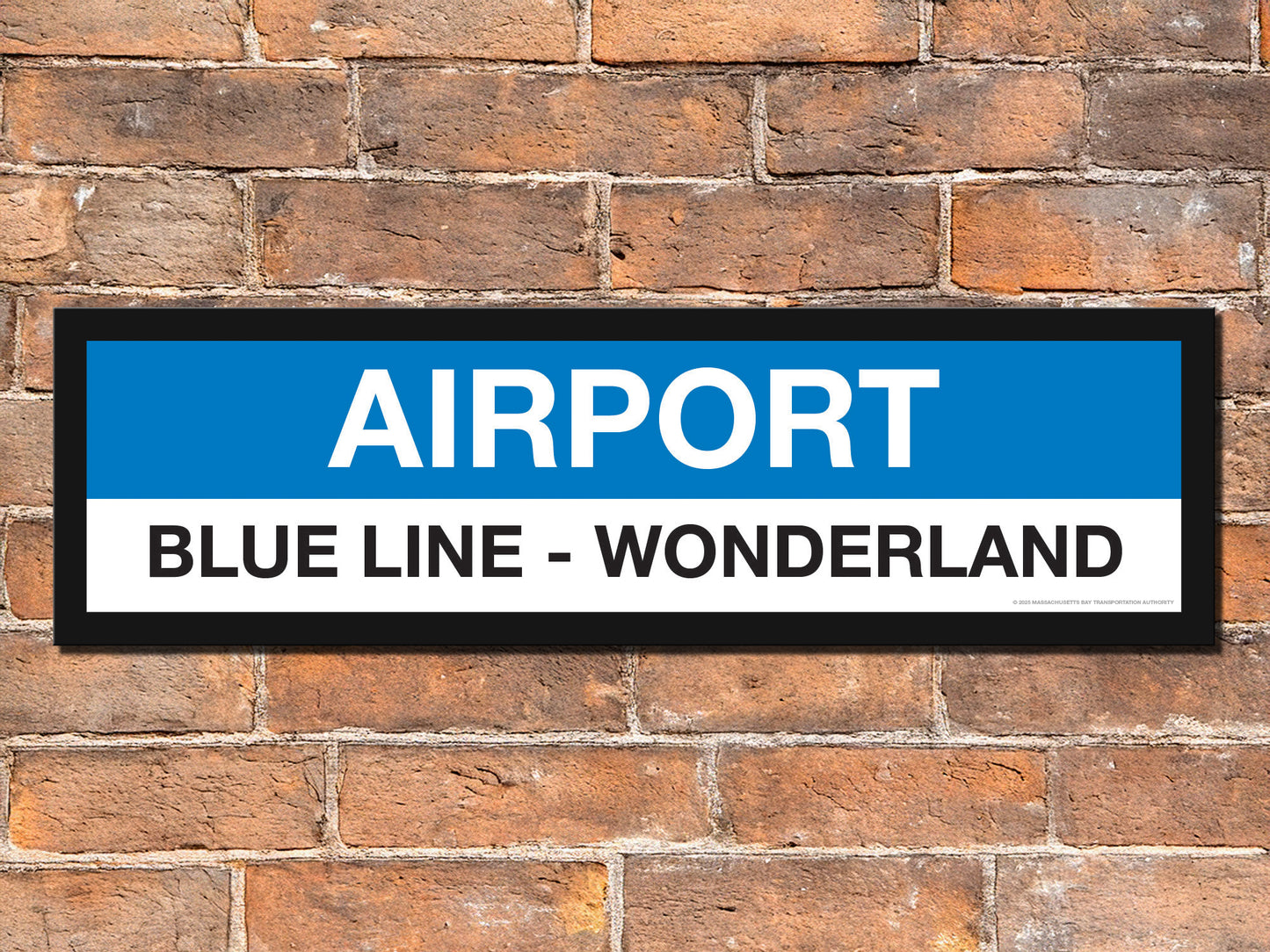 Boston MBTA BLUE LINE Framed Replica Station Signs