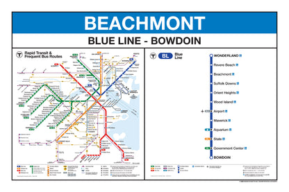 Boston MBTA Blue Line Station Panel Prints