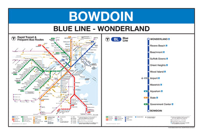 Boston MBTA Blue Line Station Panel Prints