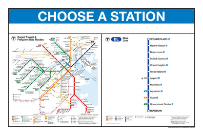 Boston MBTA Blue Line Station Panel Prints