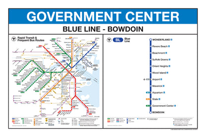 Boston MBTA Blue Line Station Panel Prints
