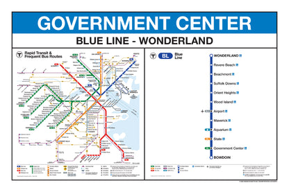 Boston MBTA Blue Line Station Panel Prints