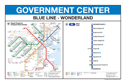 Boston MBTA Blue Line Station Panel Prints