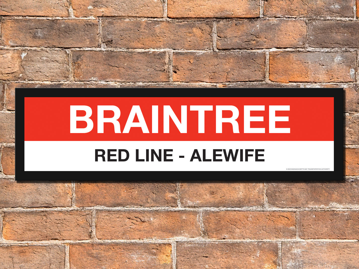 Boston MBTA RED LINE Framed Replica Station Signs