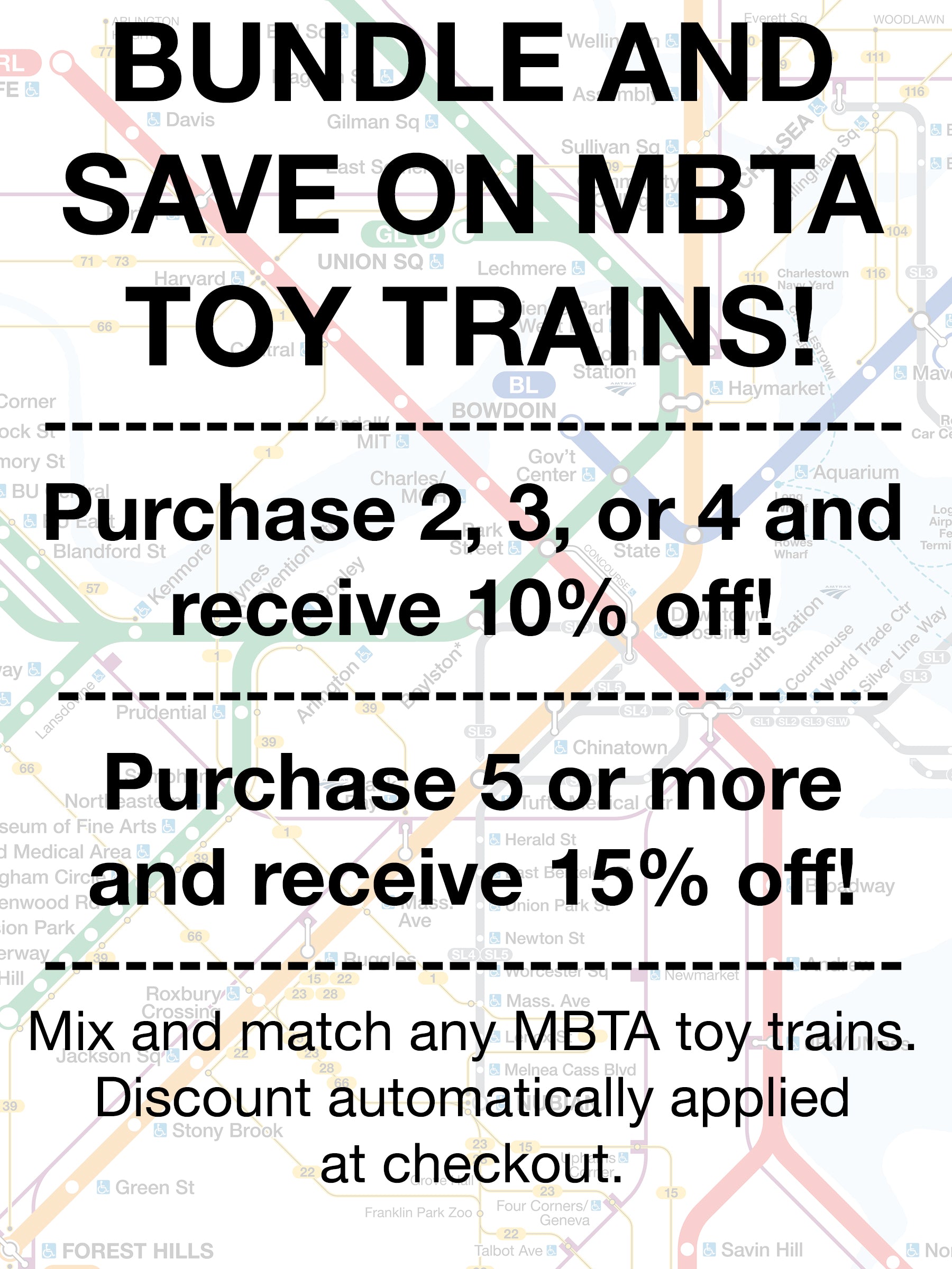 Boston MBTA Wooden Toy Bus (XDE40) (Runs on Wooden Train Tracks
