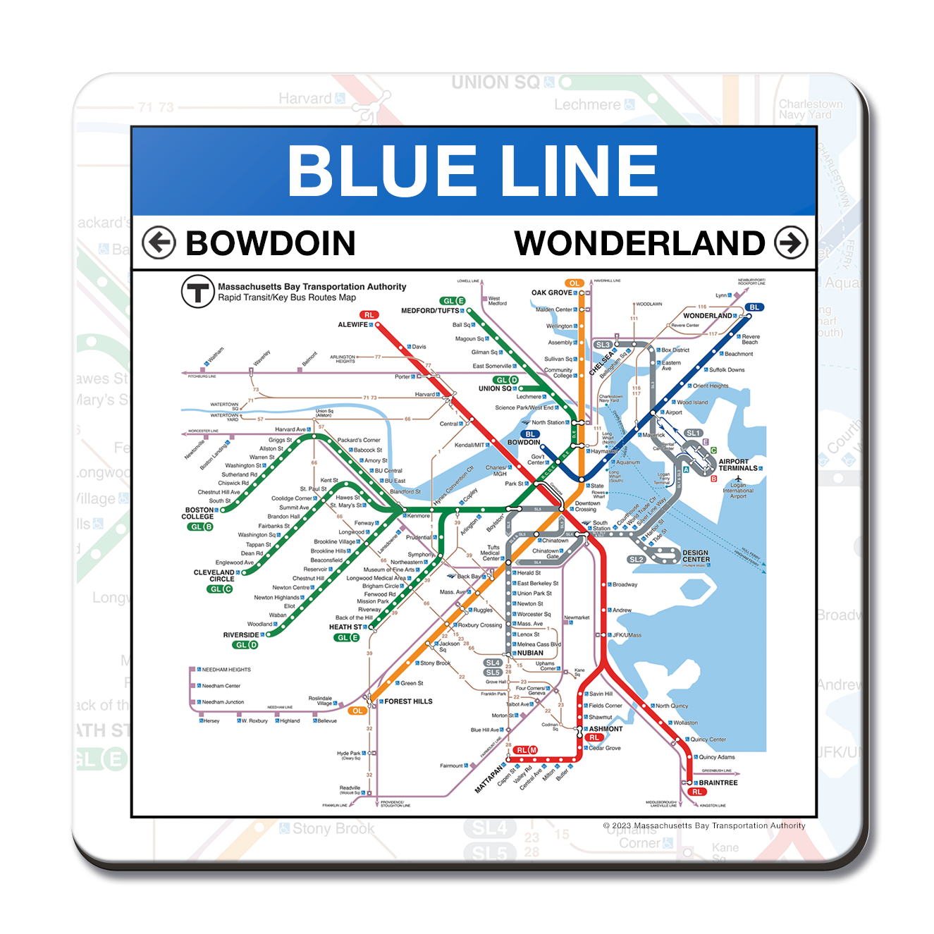 Toronto Blue Line MBTA Blue Line Coaster – MBTAgifts