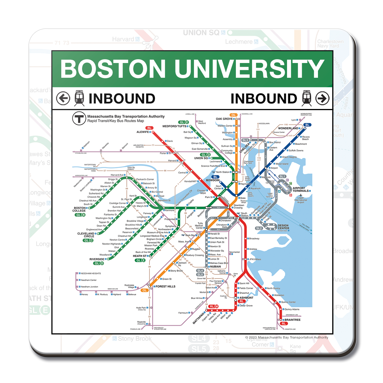 MBTA Boston University Green Line Station Coaster