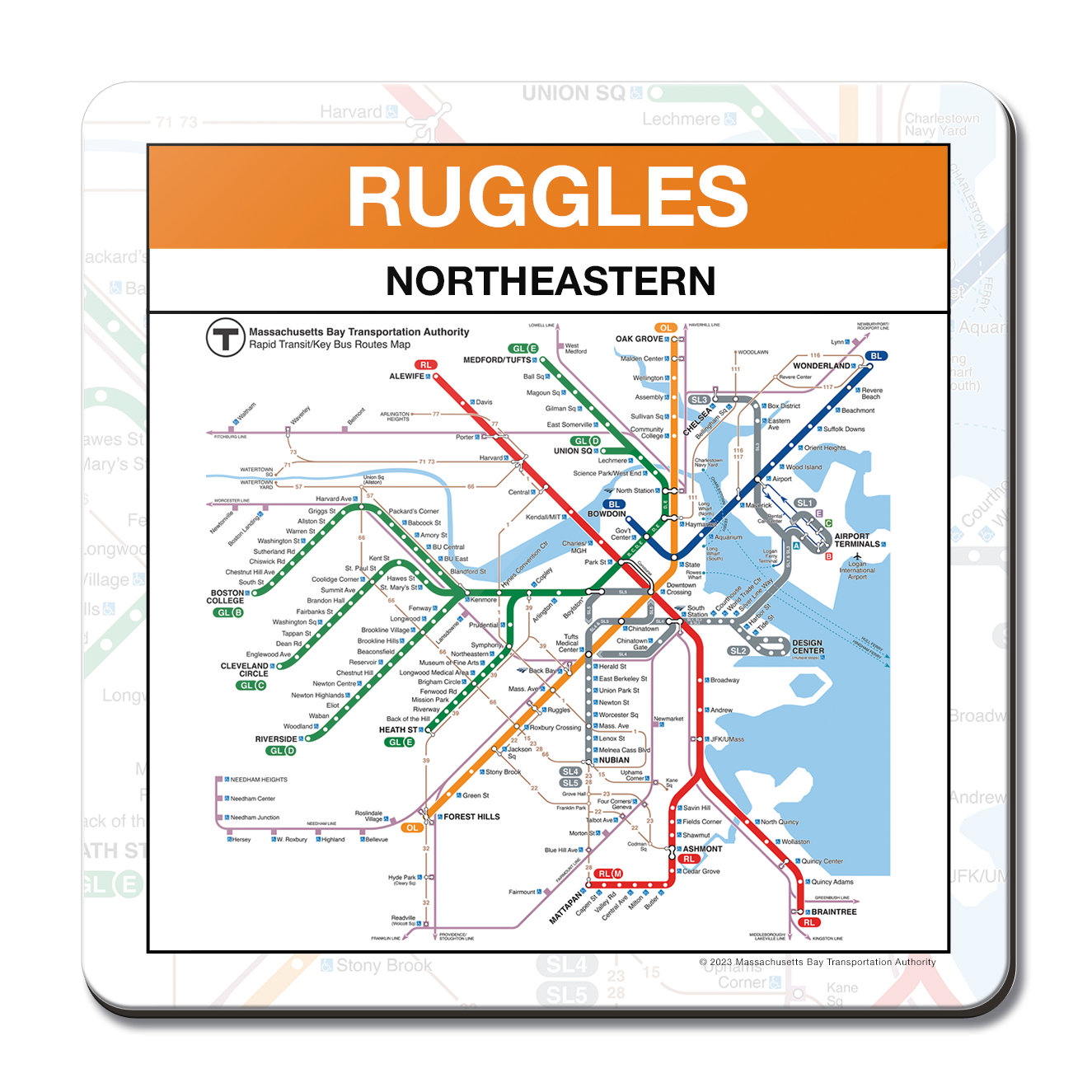 MBTA Ruggles/Northeastern Orange Line Station Coaster