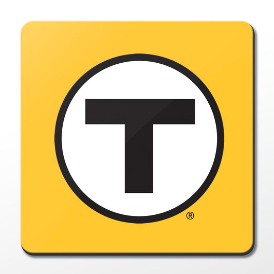 MBTA Bus / The Ride (Yellow) T Logo Coaster
