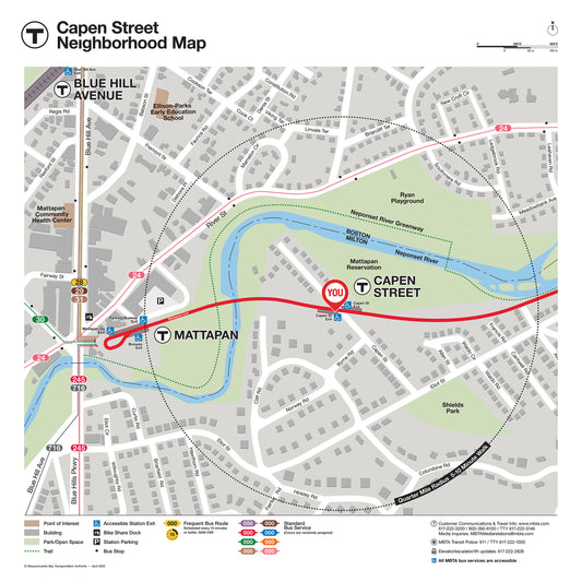 MBTA Capen Street Station Neighborhood Map (Apr. 2025)