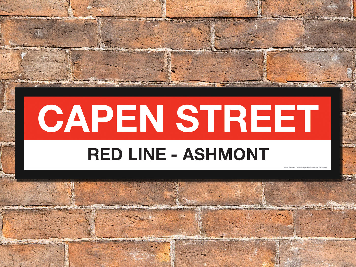 Boston MBTA RED LINE Framed Replica Station Signs