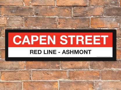 Boston MBTA RED LINE Framed Replica Station Signs