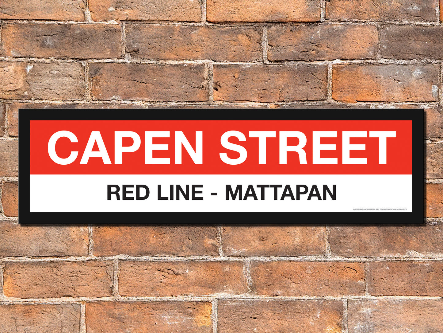 Boston MBTA RED LINE Framed Replica Station Signs