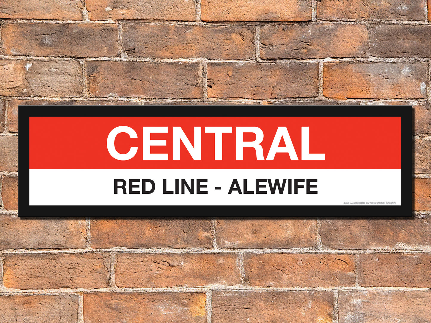 Boston MBTA RED LINE Framed Replica Station Signs