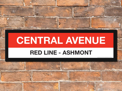 Boston MBTA RED LINE Framed Replica Station Signs