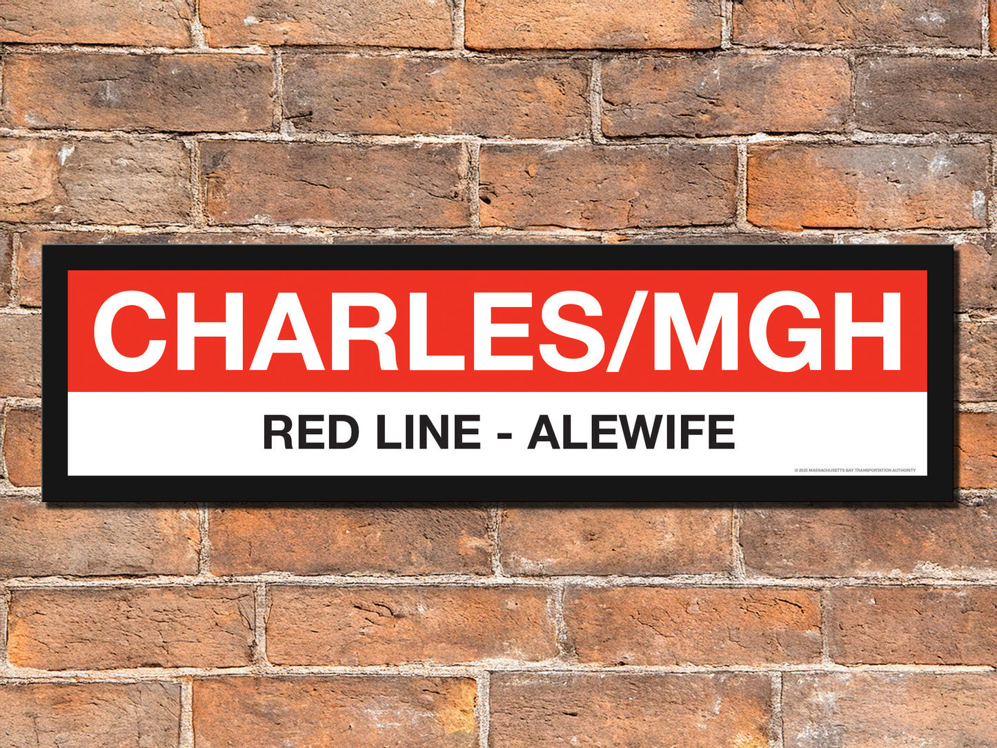 Boston MBTA RED LINE Framed Replica Station Signs