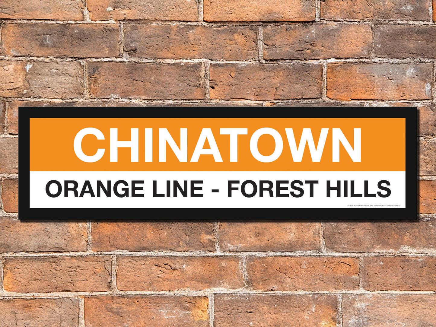 Boston MBTA ORANGE LINE Framed Replica Station Signs
