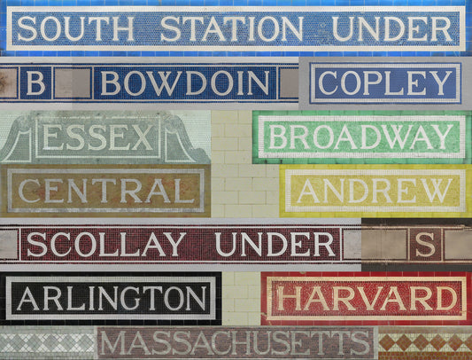 Boston MBTA Vintage Mosaic Tile Composite #1 Fine Art Print