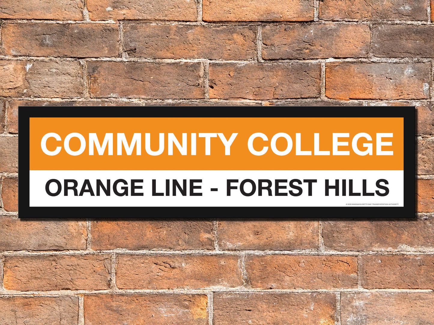 Boston MBTA ORANGE LINE Framed Replica Station Signs