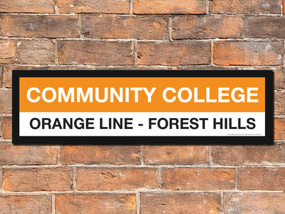 Boston MBTA ORANGE LINE Framed Replica Station Signs