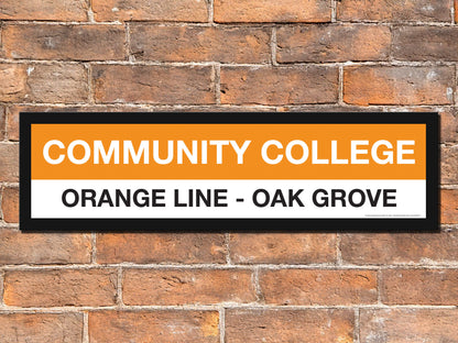 Boston MBTA ORANGE LINE Framed Replica Station Signs