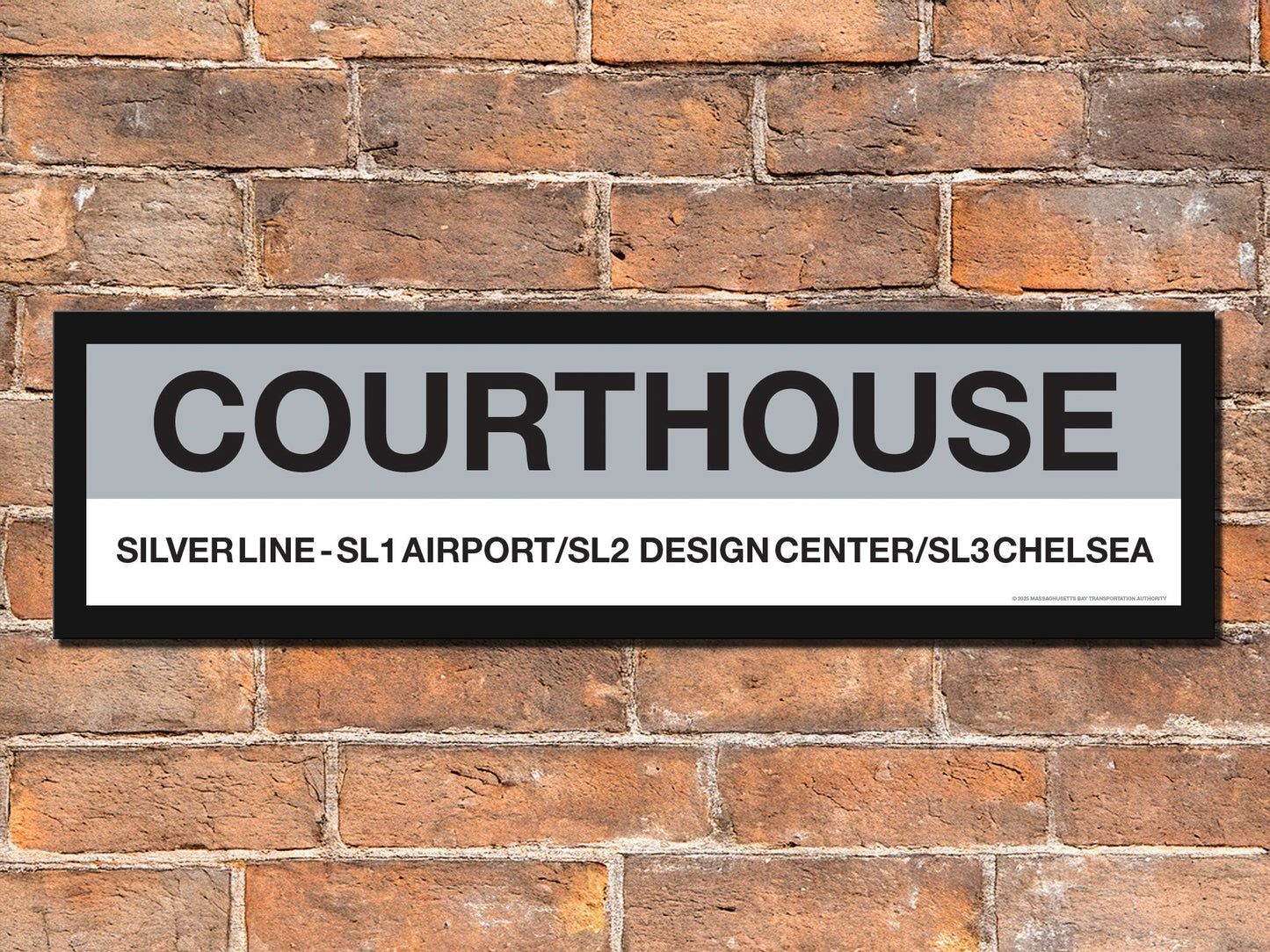 Boston MBTA SILVER LINE Framed Replica Station Signs