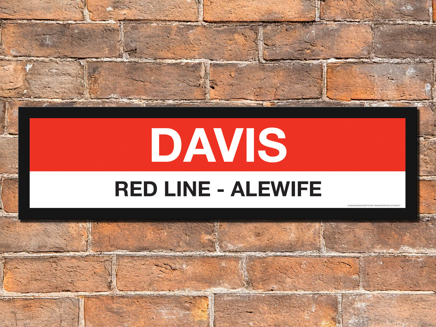 Boston MBTA RED LINE Framed Replica Station Signs