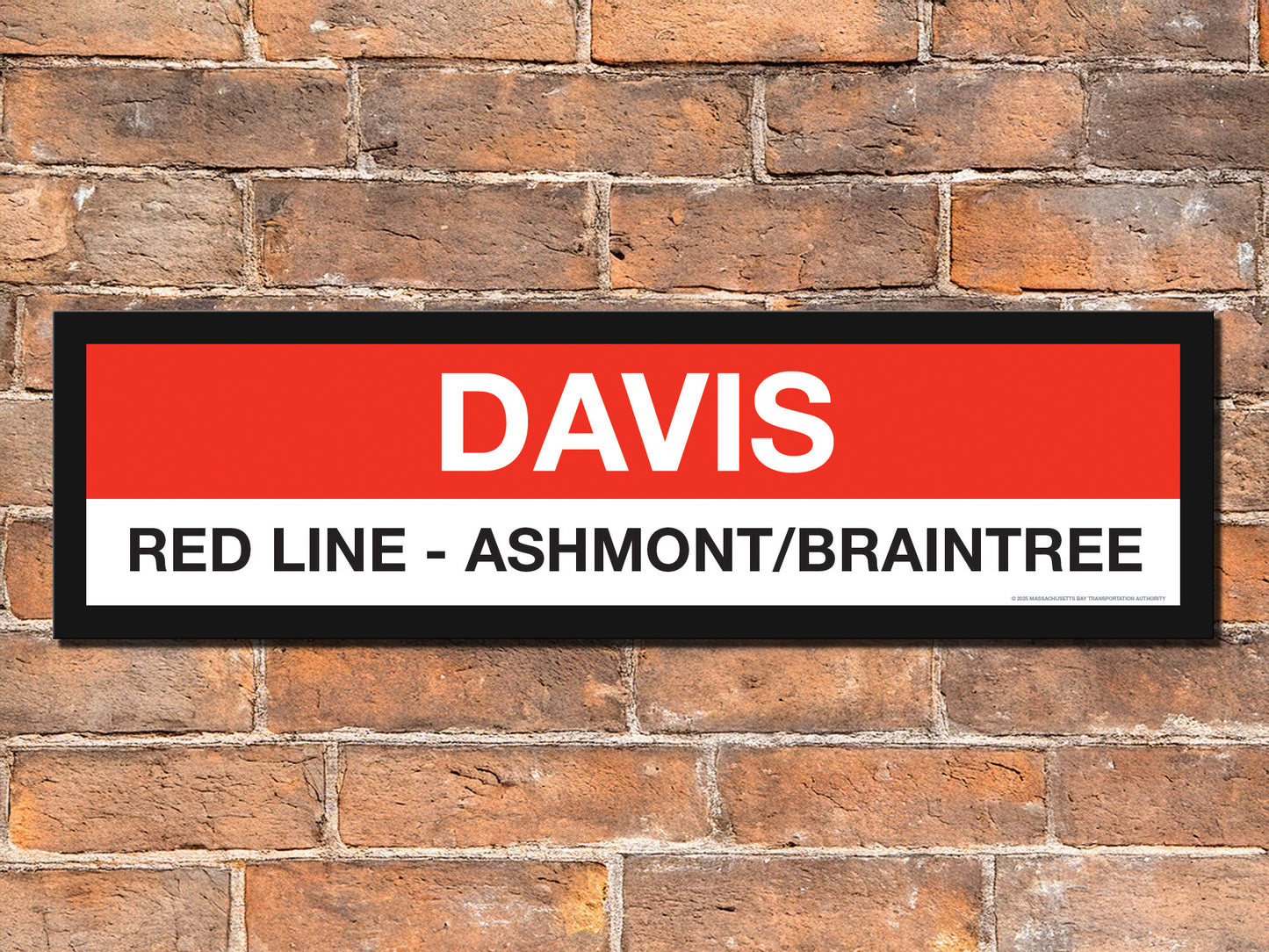 Boston MBTA RED LINE Framed Replica Station Signs