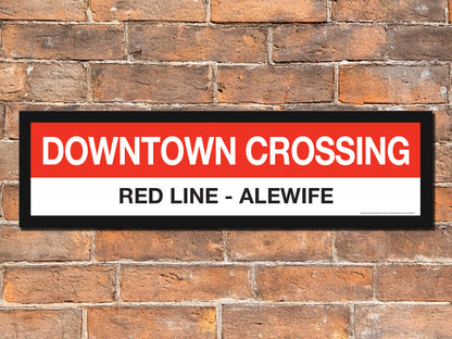 Boston MBTA RED LINE Framed Replica Station Signs