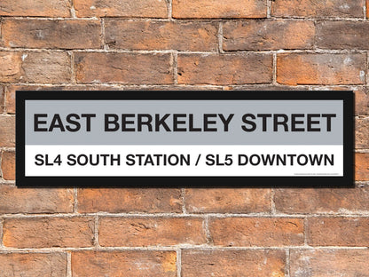 Boston MBTA SILVER LINE Framed Replica Station Signs