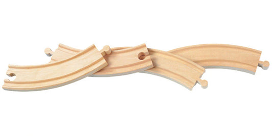 Wooden Train Track: Four 6" Curves