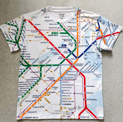 Boston MBTA Map Wrap T-Shirts