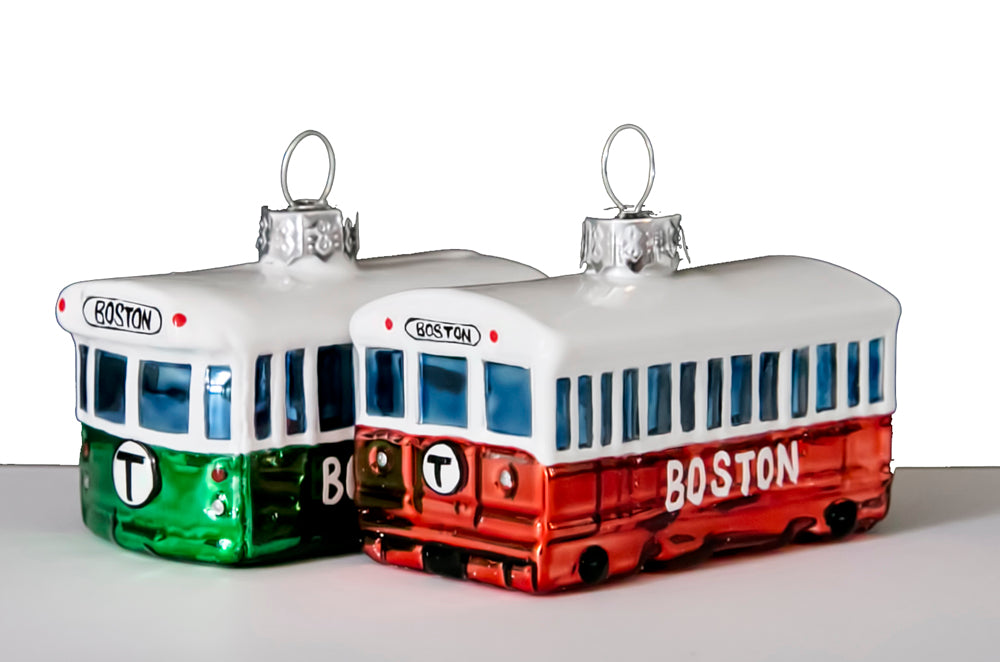 Boston MBTA 5 Glass Ornaments Bundle (Save Over 15%)