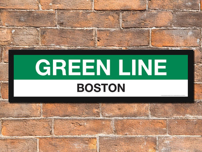 Boston MBTA GREEN LINE Framed Replica Station Signs