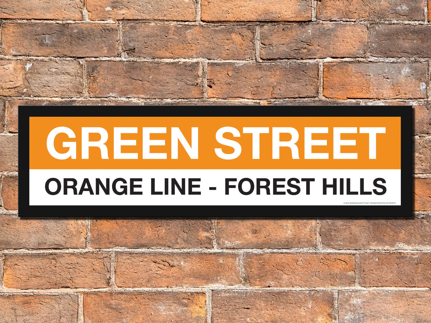 Boston MBTA ORANGE LINE Framed Replica Station Signs