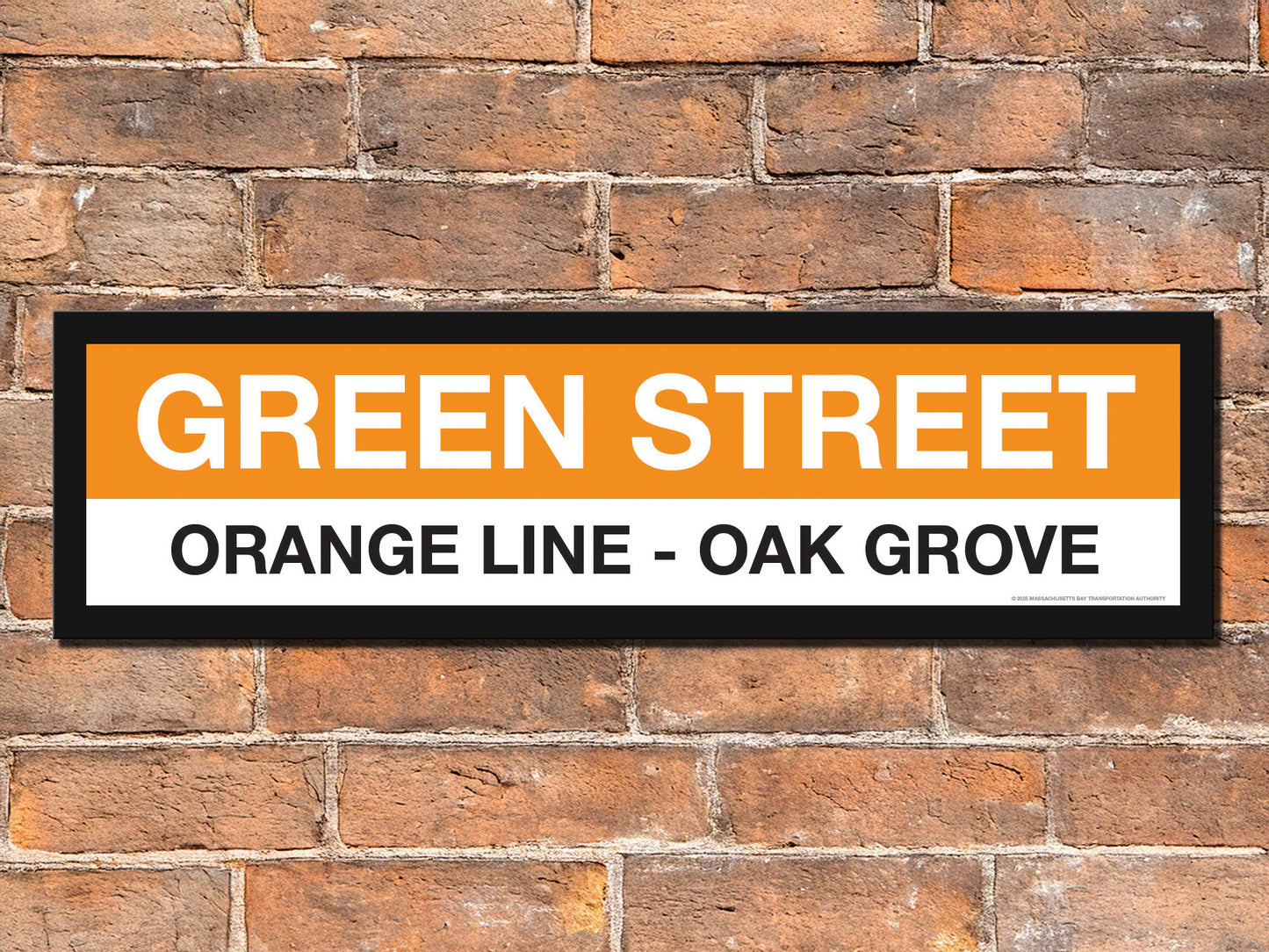 Boston MBTA ORANGE LINE Framed Replica Station Signs