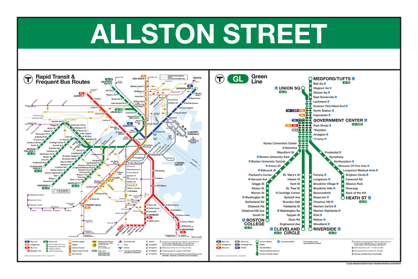 MBTA Green Line Station Panel Prints (18"x24")