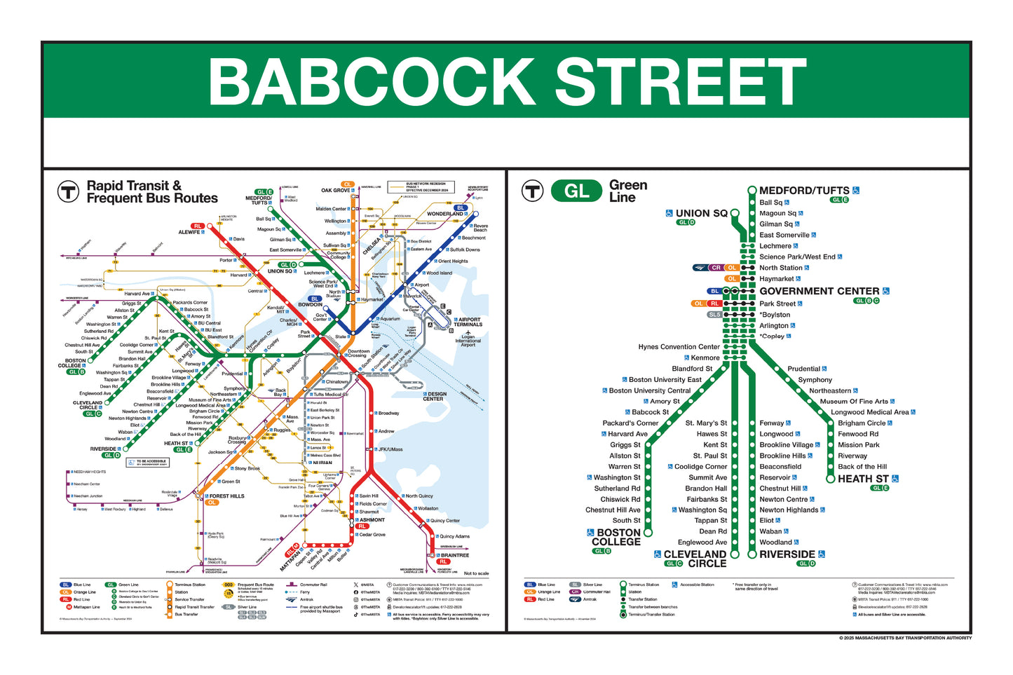MBTA Green Line Station Panel Prints (18"x24")