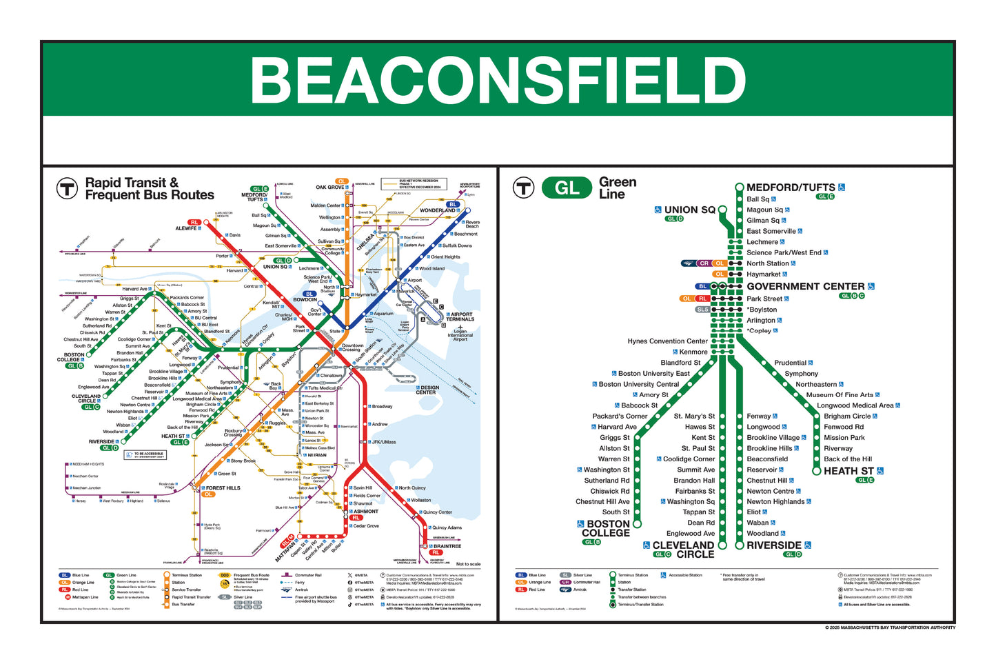 MBTA Green Line Station Panel Prints (18"x24")