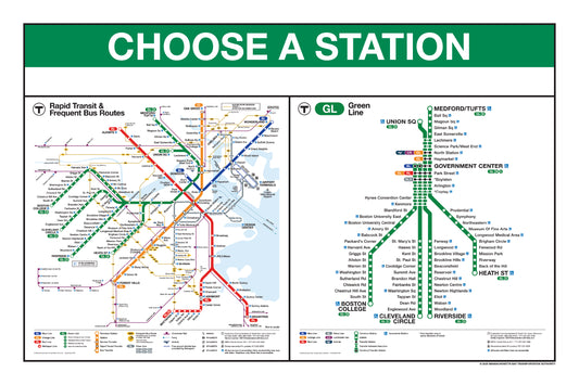 MBTA Green Line Station Panel Prints (18"x24")