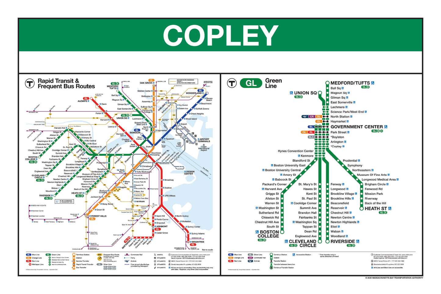 Boston MBTA Green Line Station Panel Prints (A-H)