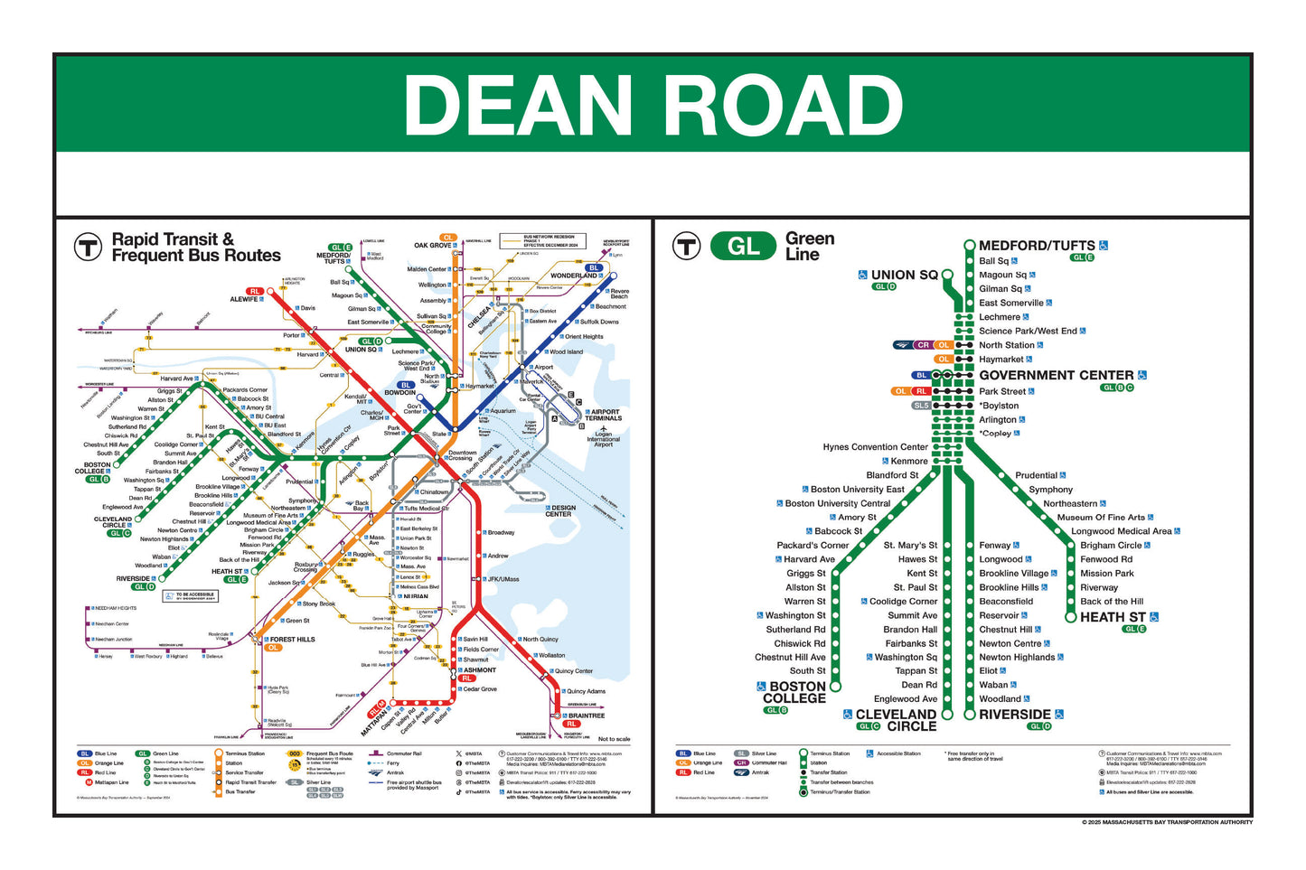 Boston MBTA Green Line Station Panel Prints (A-H)