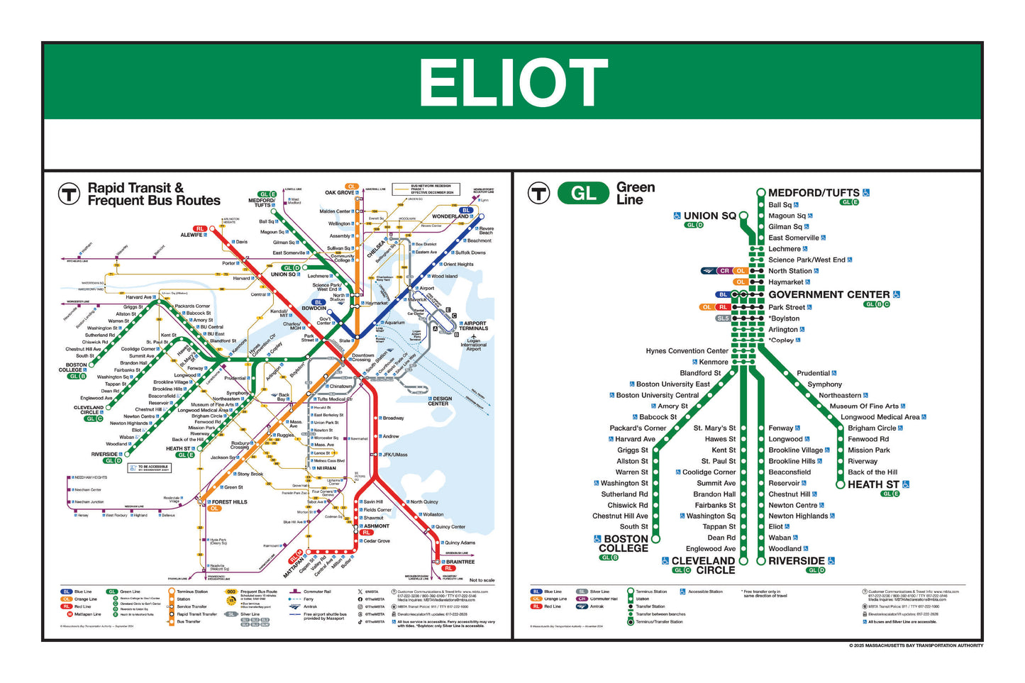 Boston MBTA Green Line Station Panel Prints (A-H)