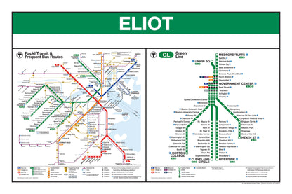 Boston MBTA Green Line Station Panel Prints (A-H)